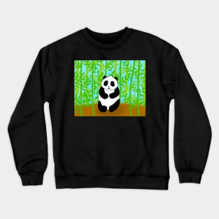 Happy Panda in Bamboo Forest Crewneck Sweatshirt